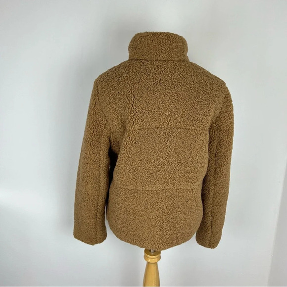 Levi's Women's Breanna Puffer Jacket Brown Sherpa Teddy Fuzzy Size S - Picture 7 of 10